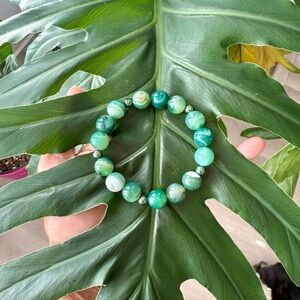 Banded Agate & Hematite bracelet (one)